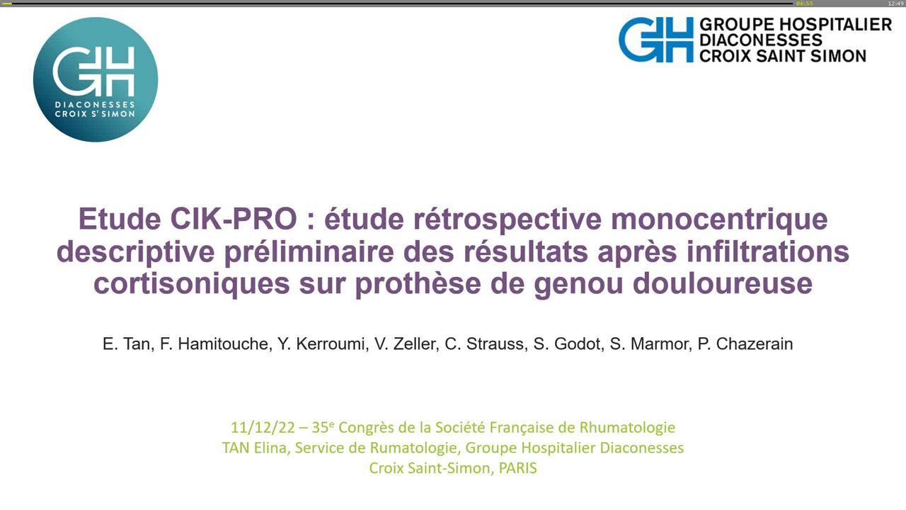 Etude Cik Pro Tude R Trospective Monocentrique Descriptive